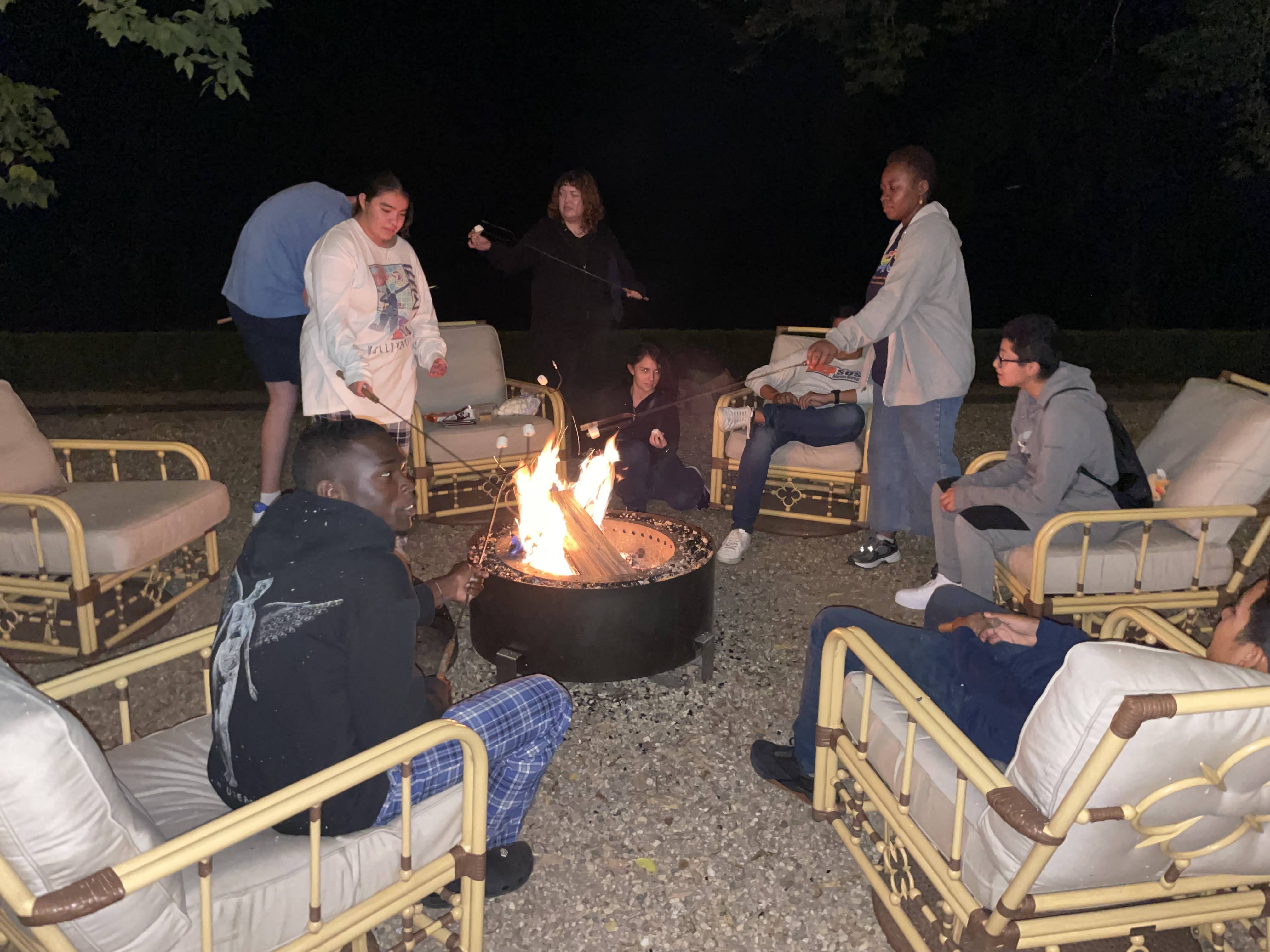 Students making marshmallows at SOS Retreat, Fall 2024.