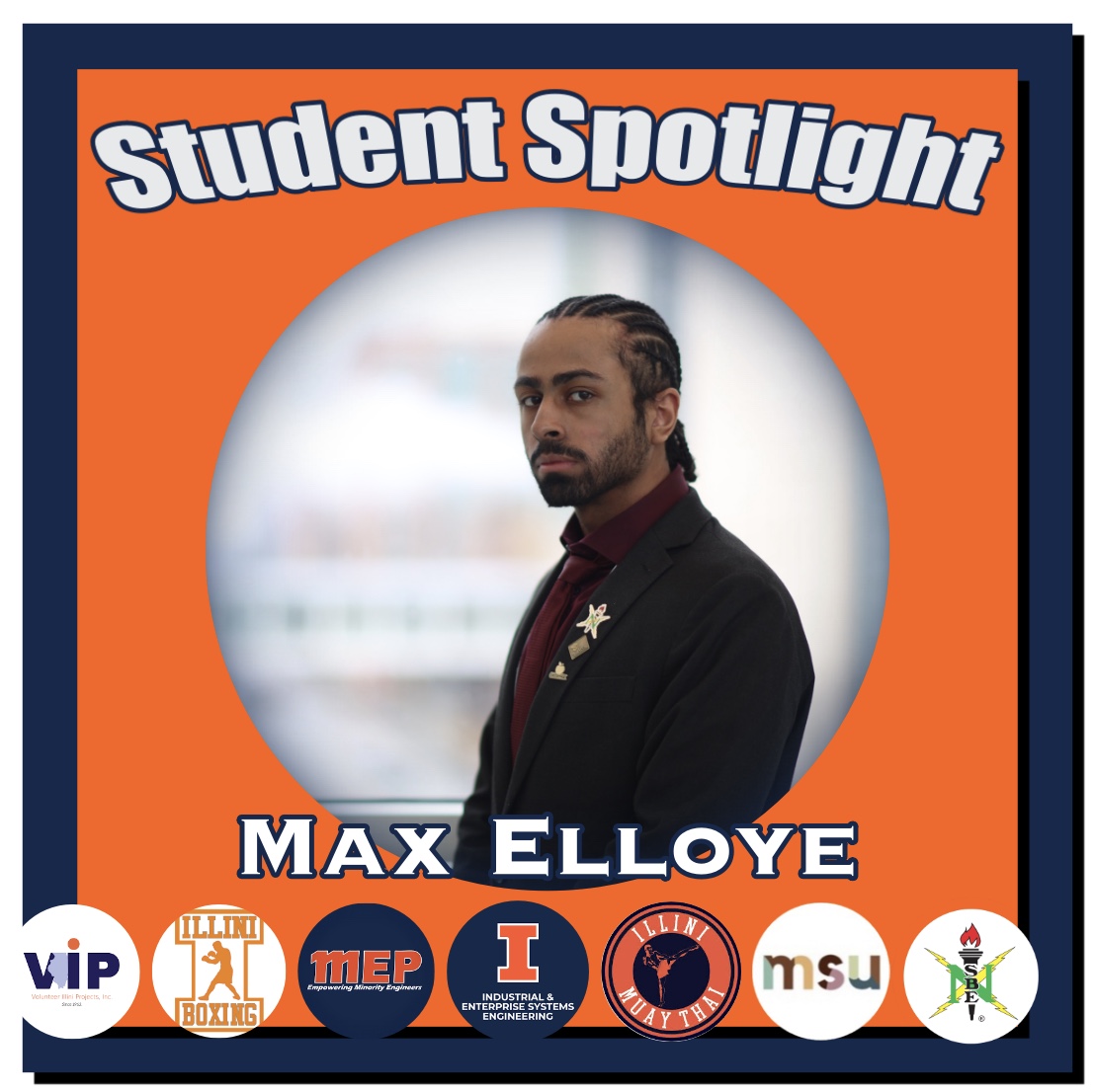 Portrait of Max Elloye, B.S. in Industrial Engineering, Student Spotlight.