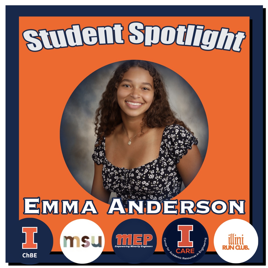 Portrait of Emma Anderson, Chemical Engineering, Student Spotlight.