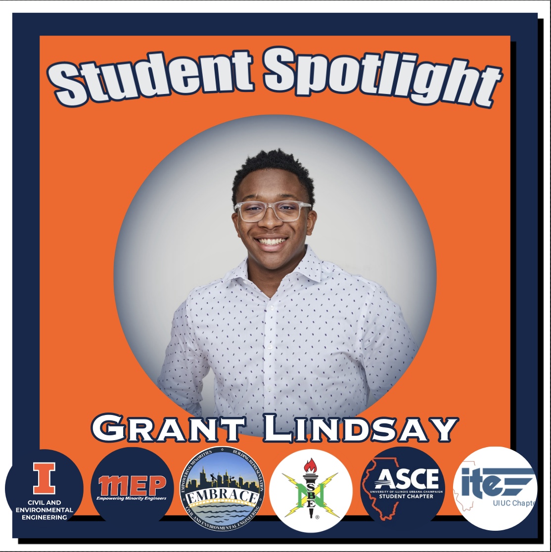  Portrait of Grant Lindsay, B.S in Civil Engineering, Student Spotlight.
