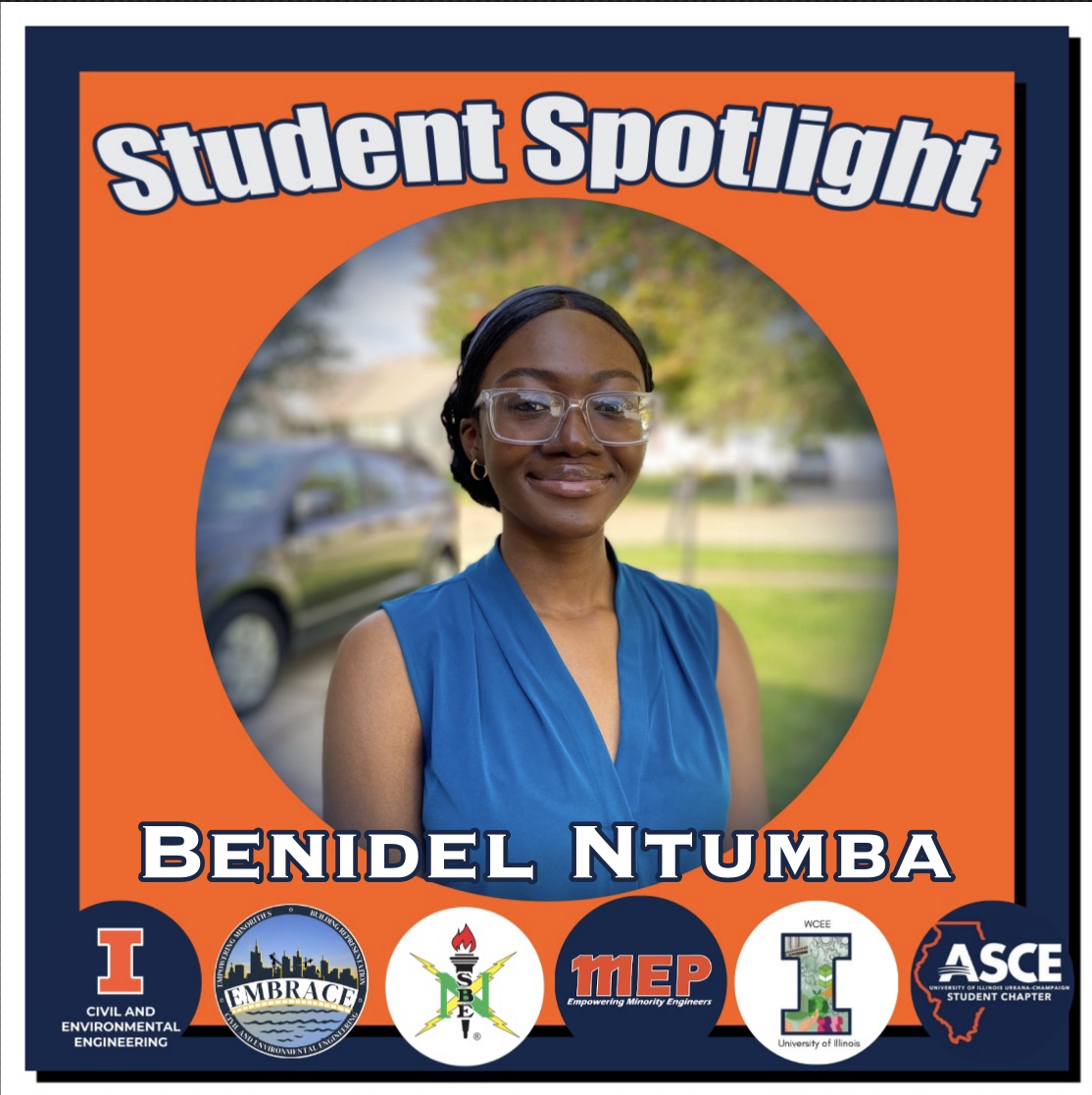 Portrait of Benidel Ntumba, B.S. in Civil Engineering, Student Spotlight.