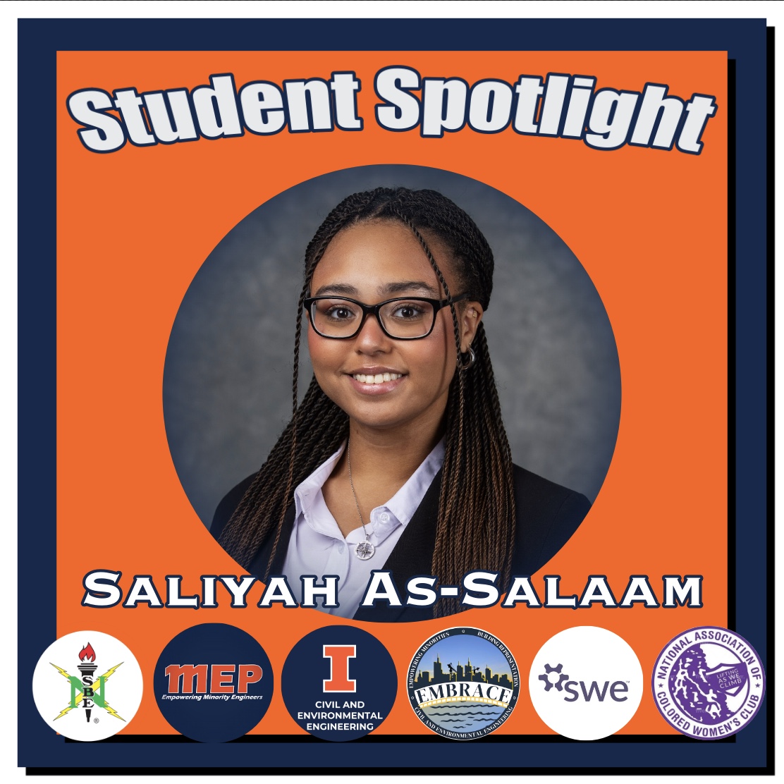 Portrait of Saliyah As-Salaam, Student Spotlight.